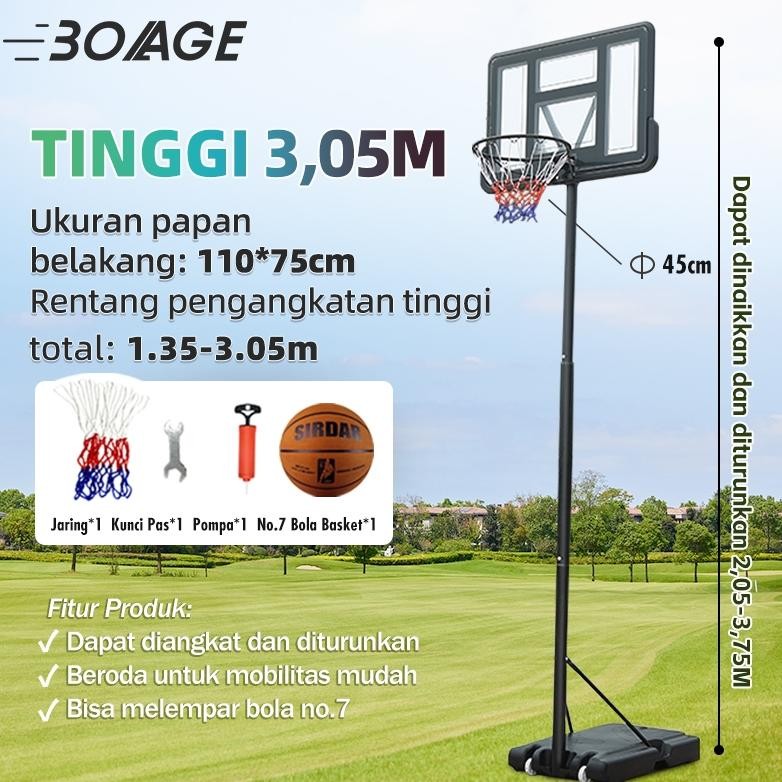 (Penawaran panas)RING BASKET PORTABLE ANAK DAN DEWASA BISA DIATUR NAIK TURUN/stand basket anak-anak/