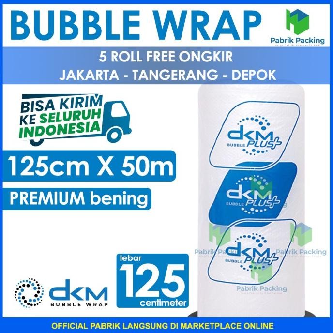 

tersedia bubble wrap roll dkm plus bening premium size 125 cm x 50 m