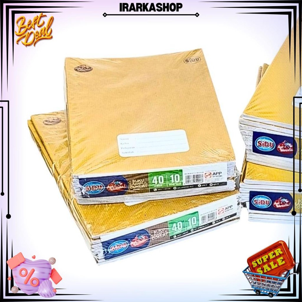 

(1 Pack) Buku Tulis Sinar Dunia / Sidu Kraft 40 Lembar Ukuran Kwarto - Buku Tulis Sidu Sampul Craft Coklat Polos 40 Lembar D Terlaris