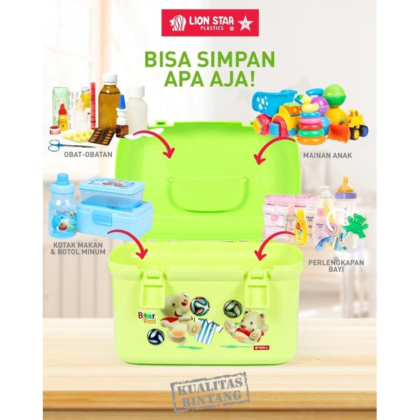 Kotak Penyimpanan Serbaguna Zella Case Box Jinjing Lion Star Plastik