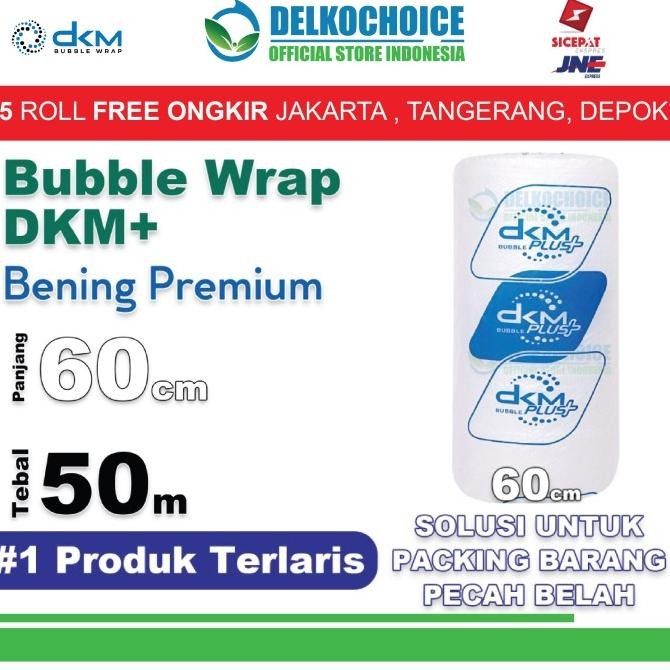 

tersedia kargo plastik bubble wrap bening 60cm x 50m premium dkmplus / roll
