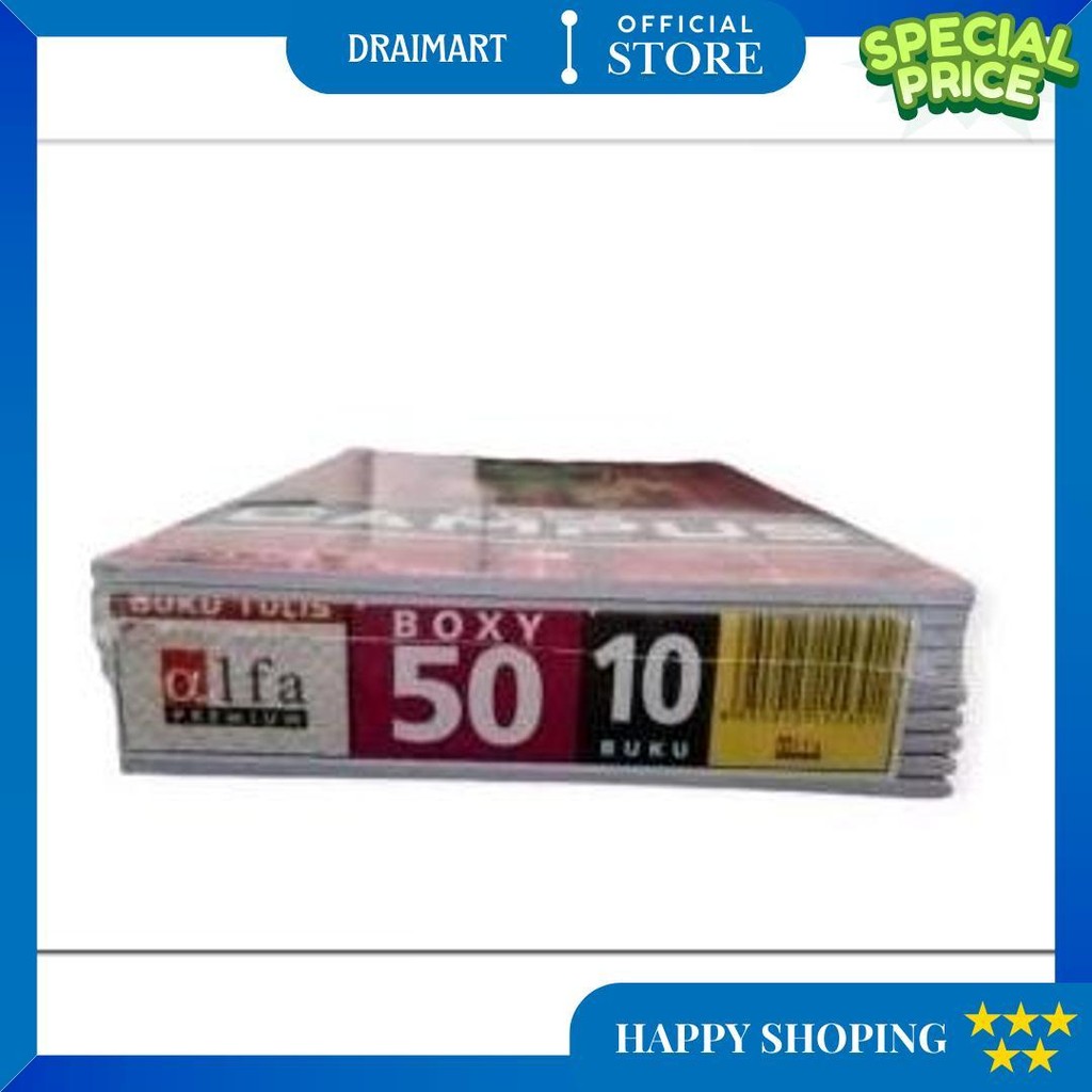 

(Pak) Alfa Buku Tulis Campus 50 Lembar Isi 10 Pcs Ukuran Boxy D Promo 4.4
