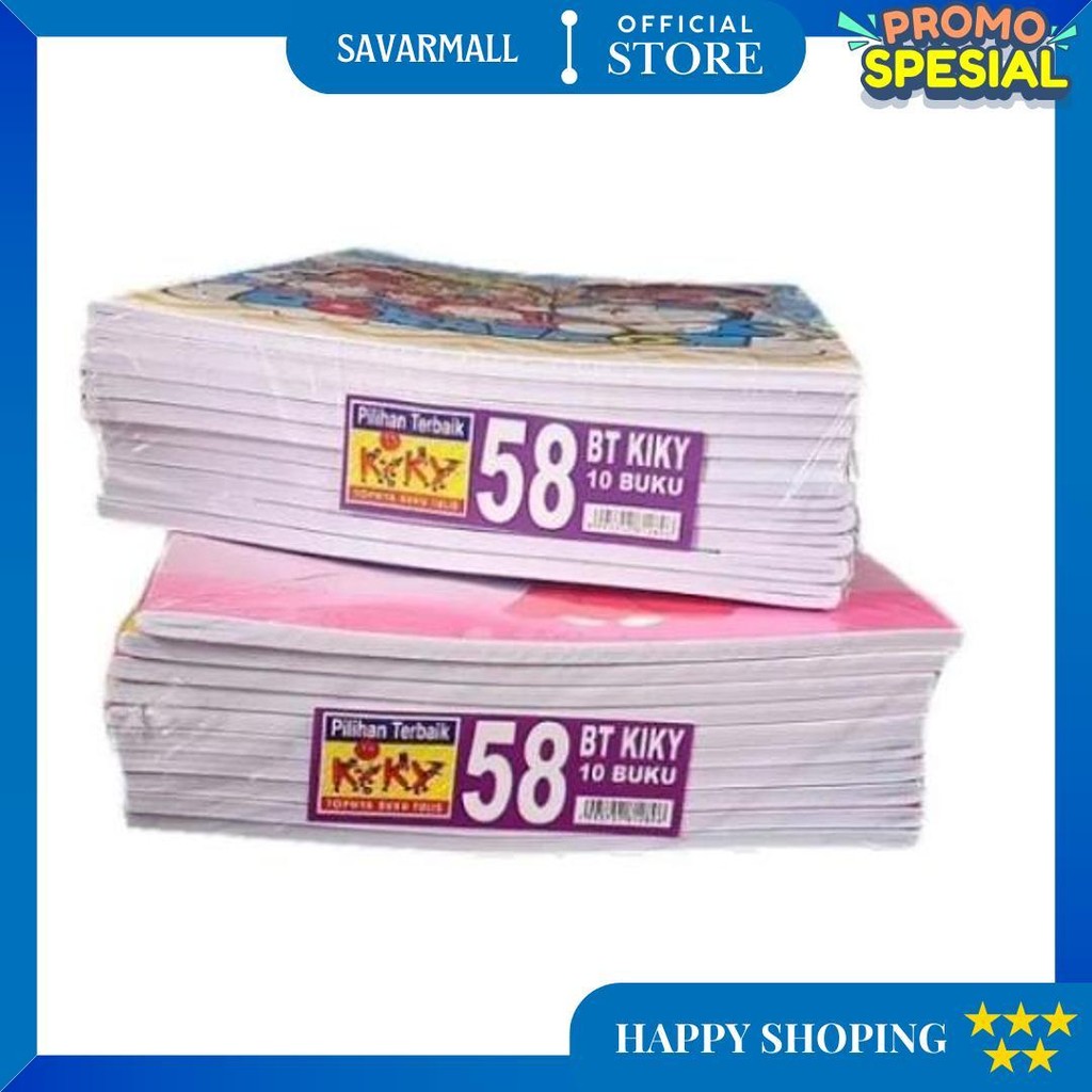 

(10 Buku) Buku Tulis Kiky 58 Lembar / Buku Tulis Sekolah Garis D Gratis Ongkir
