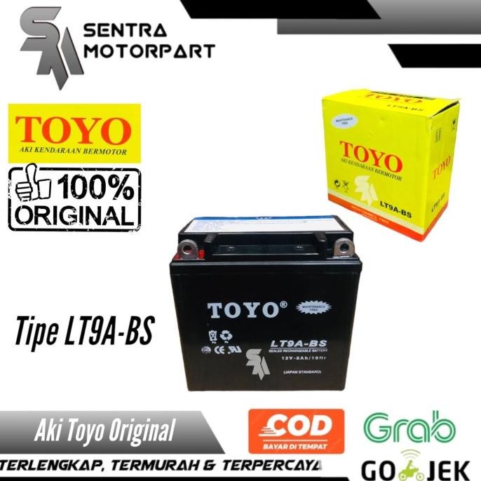 Terlaris Aki Accu Baterai Battery Batere Batre Kering Toyo Lt9A-Bs Thunder 125