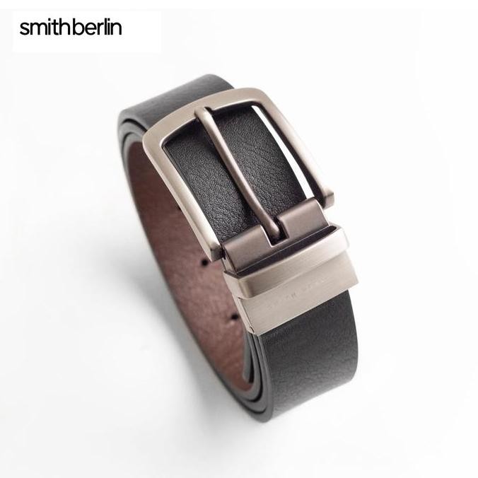 Sth Berlin Bobby Belt - Ikat gang Reversible Pria Black Brown