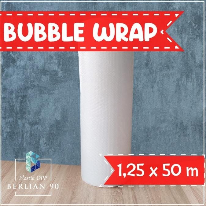 

tersedia bubble wrap bening 1,25 m x 50 m plastik bubble wrap gojek grab