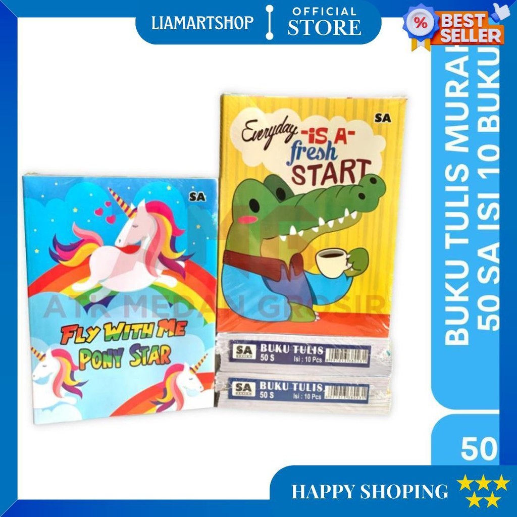 Atk Medan Grosir- Buku Tulis 50 Lembar 10 Buku D Gratis Ongkir