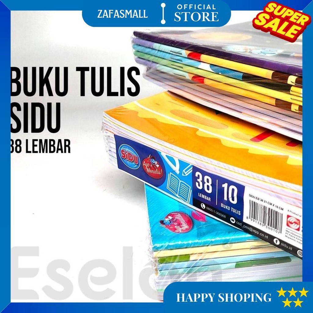 

10Pcs Buku Tulis Sidu Garis 38Lembar / 1Pack Buku Tulis Sidu 38Lembar / Buku Tulis Sidu D Terlaris