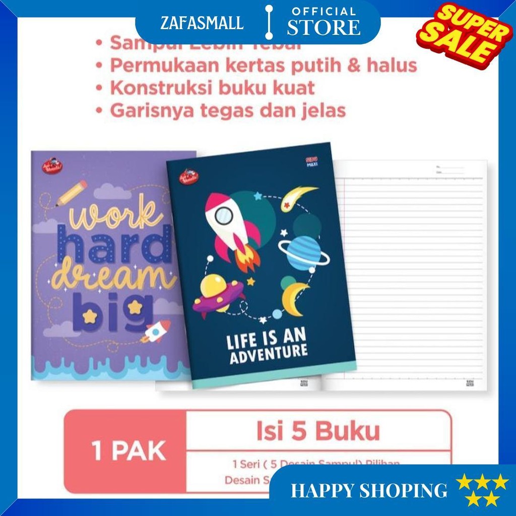 

5Pcs Buku Tulis Sidu Maxi 42 Lembar D Gratis Ongkir