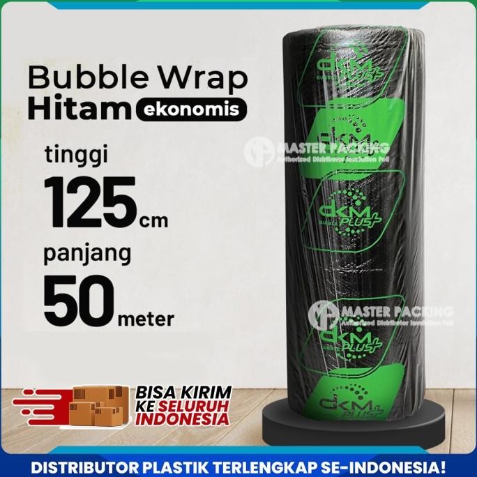 

tersedia plastik bubble wrap roll hitam 125cm x 50m ekonomis / buble wrap dkm+