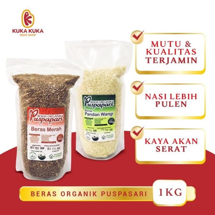 

tersedia beras organic pulen pandan wangi / berah merah 1 kg