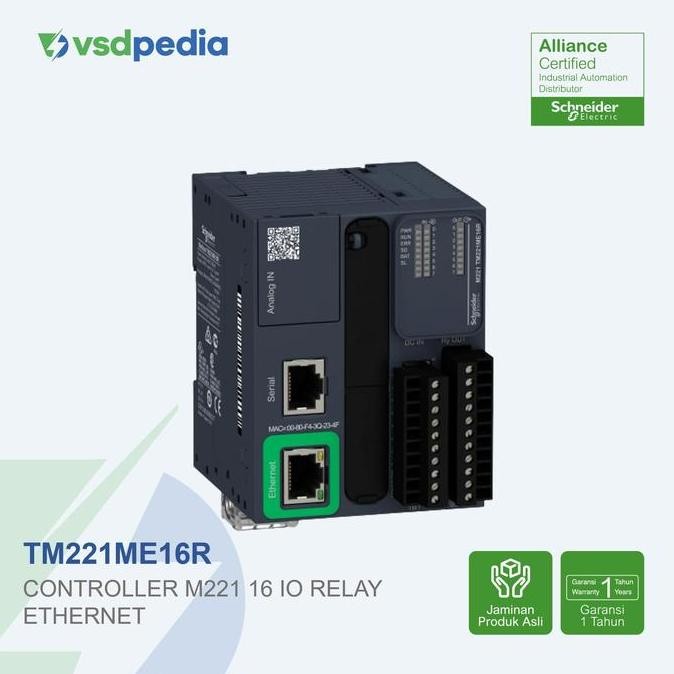 SCHNEIDER CONTROLLER M221-16IO RELAY ETHERNET MOD TM221ME16R
