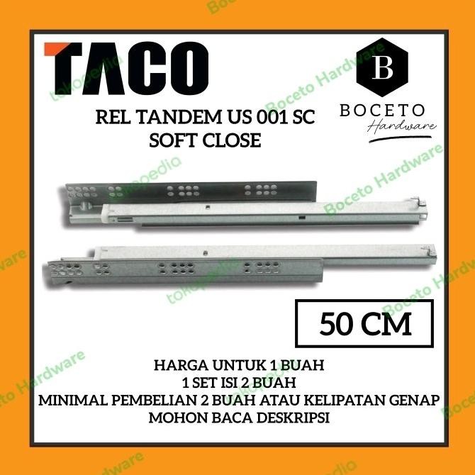 Rel Laci Tandem TACO Slowmotion / Rel Tandem Soft Close Panjang 50 Cm