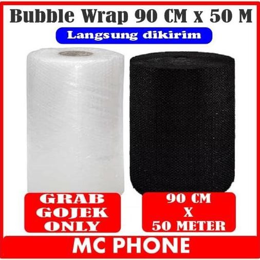 

tersedia bubble wrap hitam bening 90 cm x 50 meter buble bubel wrap gojek grab