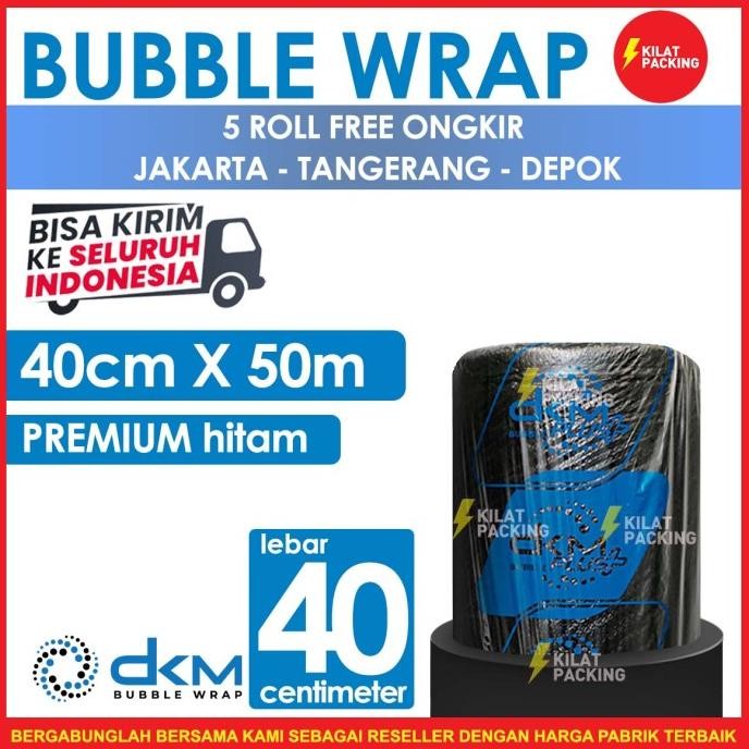 

tersedia plastik bubble wrap 40cm x 50m | bubble wrap dkm+ hitam tebal /roll