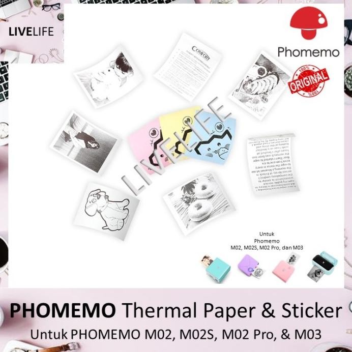 

PHOMEMO Thermal Sticker & Paper untuk PHOMEMO M02, M02S, M02 Pro & M03 murah