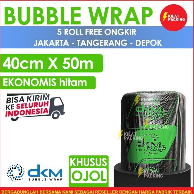 

tersedia plastik bubble wrap 40cm x 50m | bubble wrap dkm+ hitam ekonomis /roll