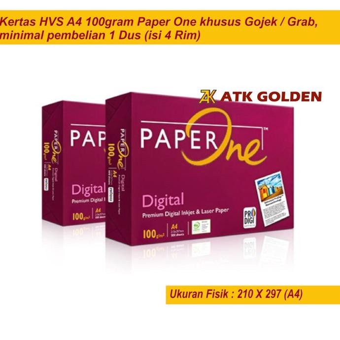 

Kertas HVS A4 100gr Paper One Khusus Gojek/Grab murah