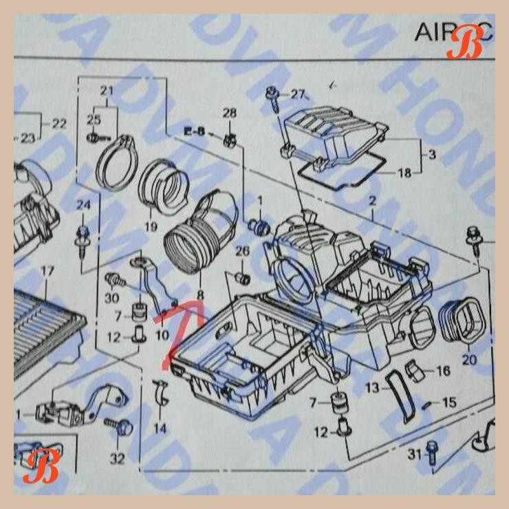 [DVM] PIPA SAMBUNGAN COVER/TUTUP FILTER UDARA ORIGINAL CITY GM2/JAZZ GE