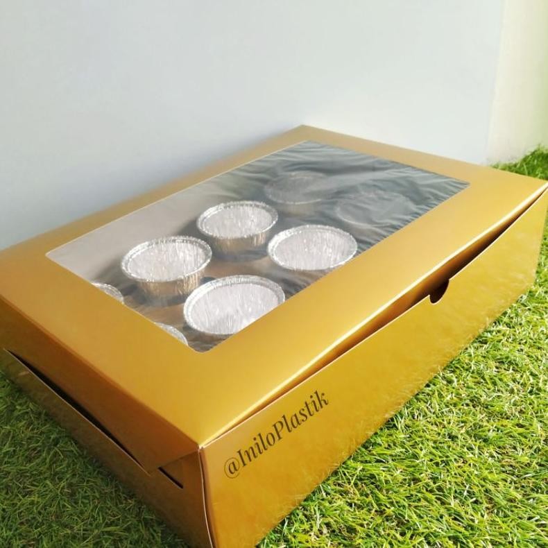 

Df-8 Promo Hemat! @10Pcs Dus Cupcake Lubang 12/ Box Kemasan Kue Cupcake Muffin Lubang 12 Murah
