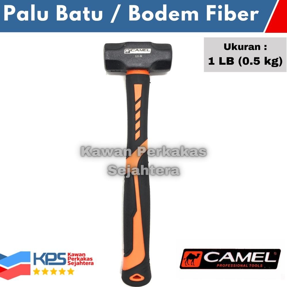 CAMEL Palu Batu Gagang Fiber 1 LB 0.5 kg Bodem Godam Gagang Karet Rubber Grip 1LB