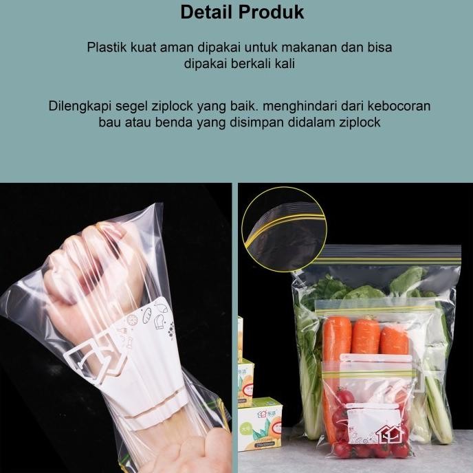Plastik Kulkas Penyimpanan Reusable Food Storage Plastik Ziplock Original
