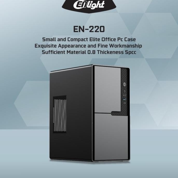 CASING Enlight EN220 Micro ATX + PSU ENLIGHT 300W / PC Case Office EN-220 M-ATX Komputer