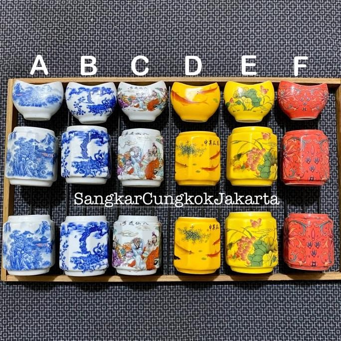 Cepuk Keramik Sangkar Burung Besar Murai Hwamei Anis 3pcs AME