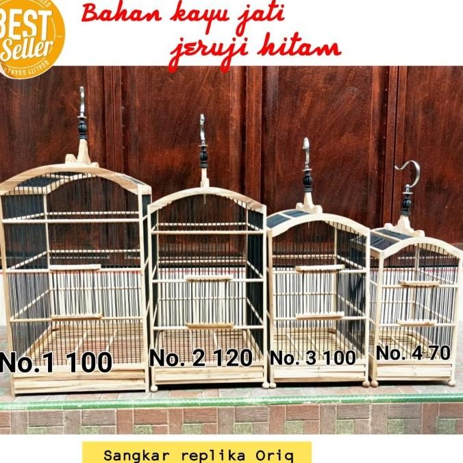 Sangkar replika mentahan kayu jati model oriq sangkar burung murah AME