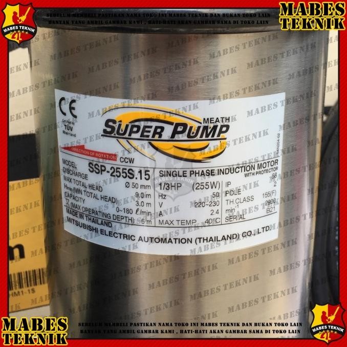 Promo Mitsubishi Superpump Ssp 255 S / Ssp255S - Pompa Celup - Non Otomatis