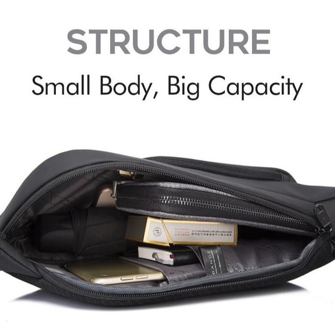 Bange Tas Selempang Pinggang  Pria  Waistbag Pria  Slingbag  Pria Bg7312 Hitam Plastik Original