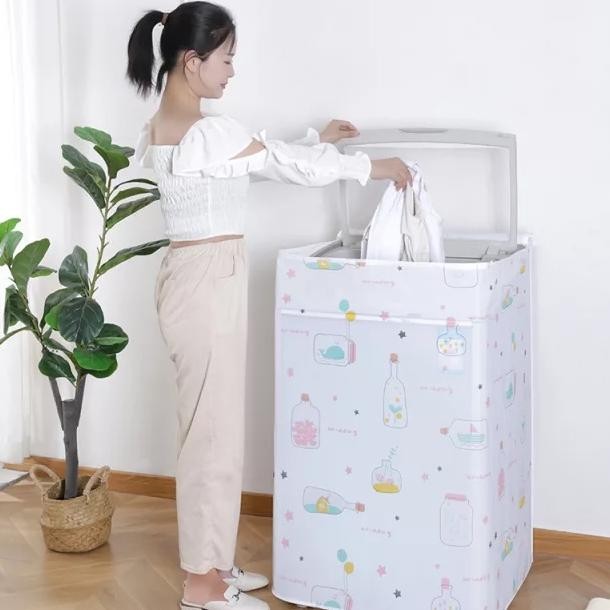 Kain Mesin Cuci Size Besar 10kg Cover Mesin Cuci 10 kg  Tutup Atas Sarung Kain Pelindung Mesin Cuci