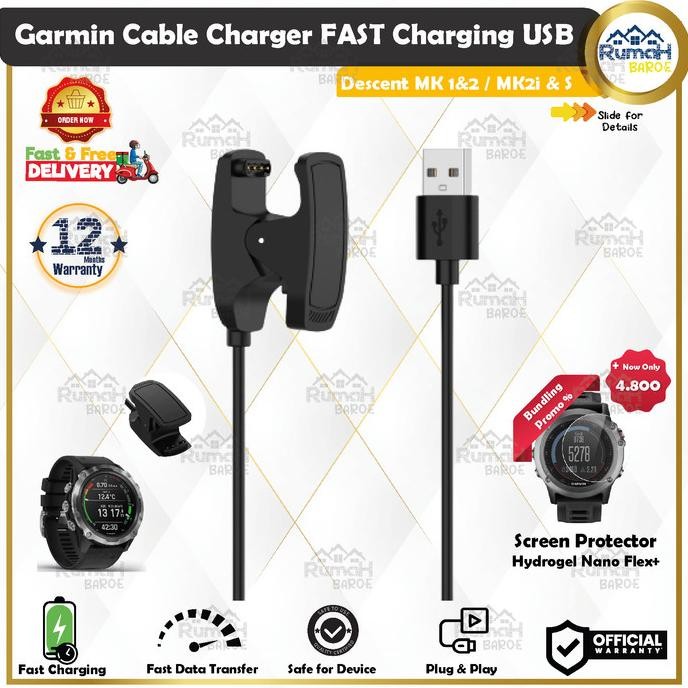 KABEL CHARGER GARMIN SMARTWATCH DESCENT MK1/MK2/MK2I/MK2S CABLE USB CHARGER SMARTWATCH ORI QUALITY