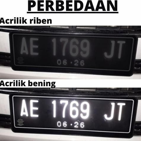 Tatakan plat mobil / Cover plat mobil Akrilik  Riben hitam 1 pc