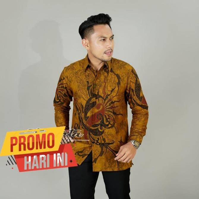 BATIK BAGUS NEW ARRIVAL BATIK, KEMEJA SLIMFIT PRIA,BAJU BATIK COWOK LENGAN PANJANG KATUN BATURADEN P