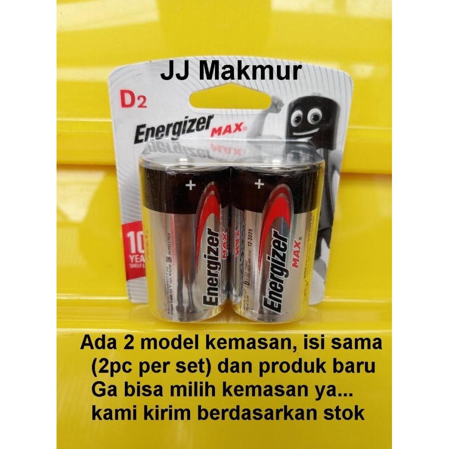 TERSEDIA Batu Baterai Energizer Max tipe D isi 2pc Battery Batere Alkaline 2 pc