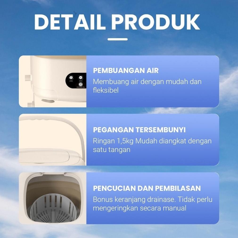 ECS Mesin Cuci Mini Dan Pengering Pakaian Digital/ Mesin Cuci Lipat Kapasitas 12L