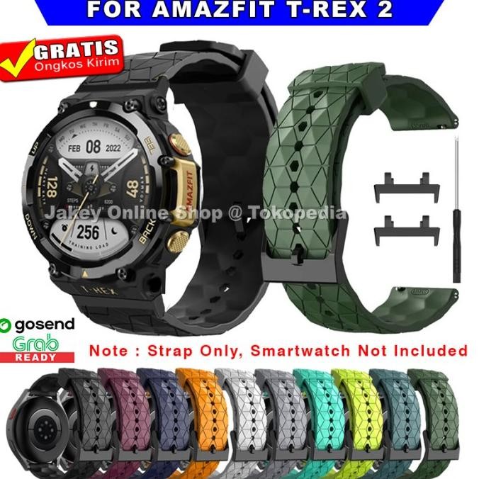 TERLARIS - STRAP TALI JAM AMAZFIT T-REX 2 TREX 2 MODEL 3D CUBES SPORT RUBBER