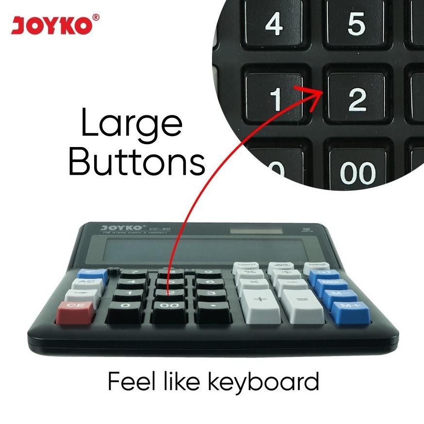 

Et-98 Uj-53 Joyko Cc-30 Kalkulator Check Correct 12 Digit -Calculator Desktop Cc30 Berkualitas