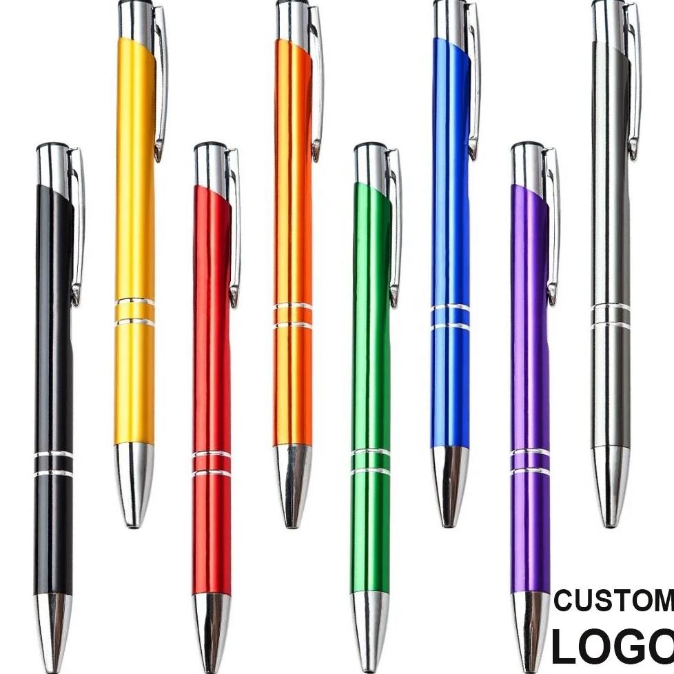

20Pcs/Lot Custom Ballpoint Pen Metal Ball Pen Support Print Logo Advertising Wholesale Customize Metal Pen