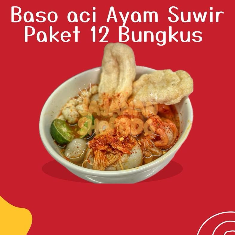 

READY STOK baso aci ayam suwir 12 pcs murah / baso aci ayam suwi jumbo / baso aci ayam suwir Siap kirim
