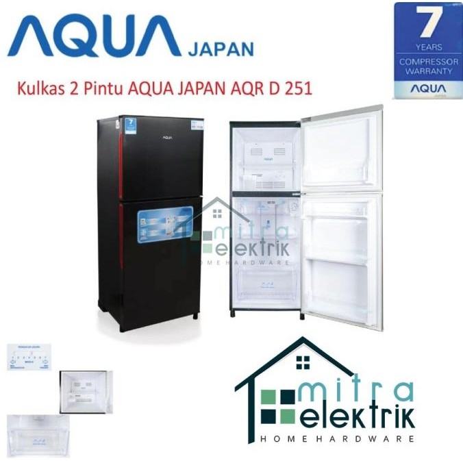 Terlaris Kulkas Aqua Aqr-D251 2 Pintu Sanyo Ready Stok