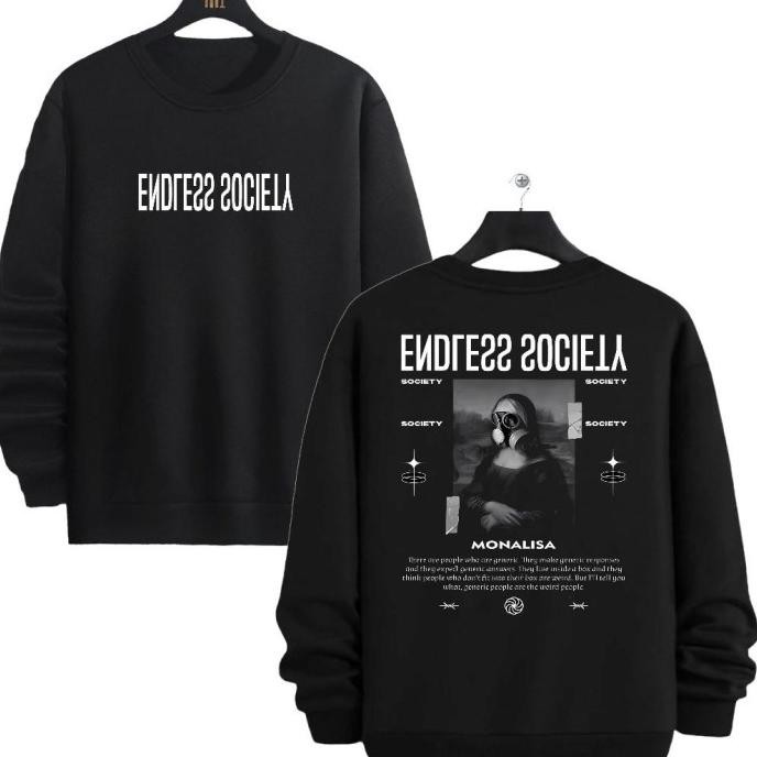 New Jaket Sweater Pria Crewneck Putih Fashisn Stylo Baju Cowok Lengan