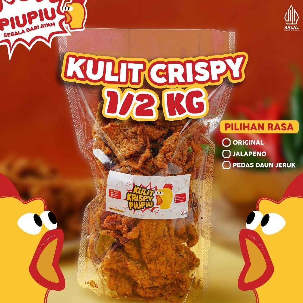 

READY STOK [FREE EMAS RANDOM] Piu Piu - Kulit Ayam Crispy 500gr Snacks Rasa Jalapeno/Original/Pedas Daun Jeruk Siap kirim