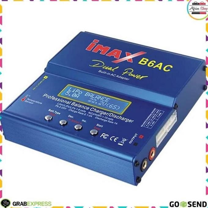 Terlaris Imax B6Ac Charger Baterai Lipo Dengan Ac Adapter Integrated - Blue