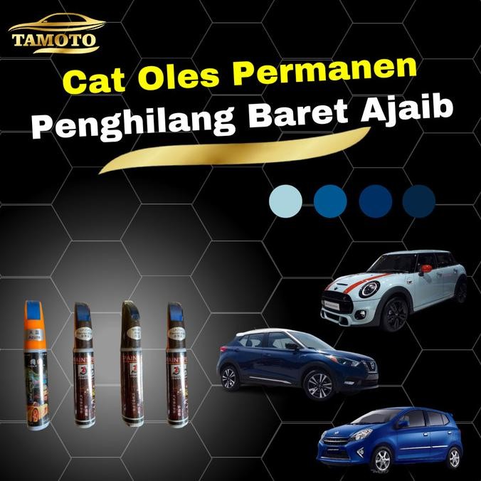Ready Spidol baret Cat oles penghilang lecet motor mobil original warna biru metalik / cat anti bare