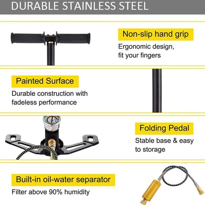 Grosir Pompa Pcp Pressure Guage 6000Psi 6000 Psi , Murah Kompresor Pcp 6000 Psi ,Tungsten Steel 3 St
