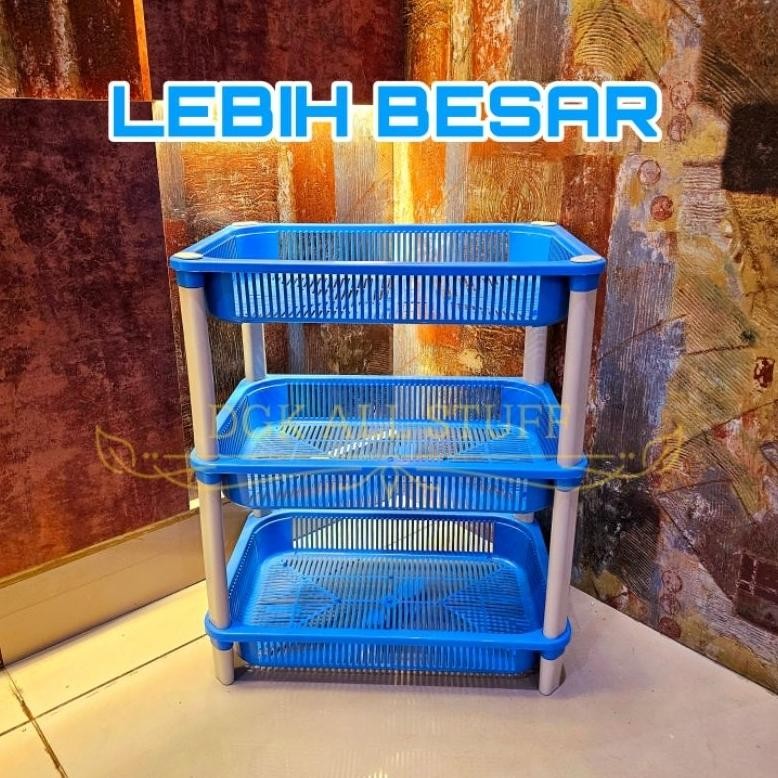 Rak Segi Cabe Bumbu Dapur Serbaguna Plastik 3 tingkat Tiga Tingkat Susun 3 Susun tiga Warna Premium