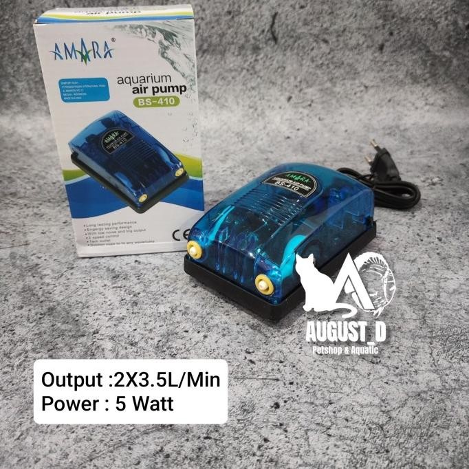 DISKON AMARA BS-410 POMPA UDARA AERATOR AQUARIUM 2 LUBANG AMARA BS 410