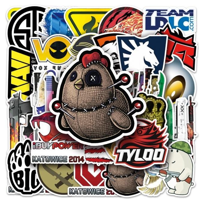 

ready Sticker Pack vinyl isi 50 pcs | anti air varian STICKER CSGO | glossy | laptop helm tumbl koper murah